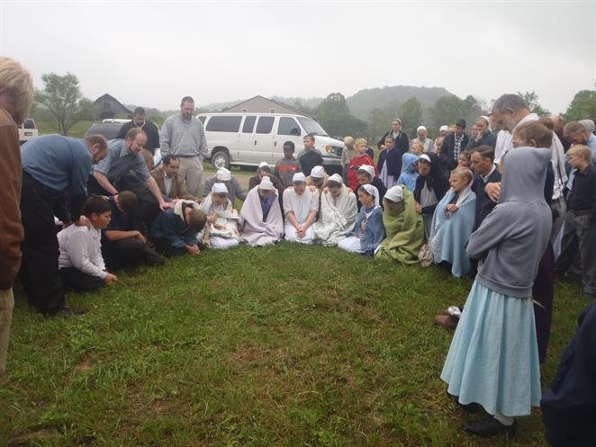 The laying on of hands after baptism